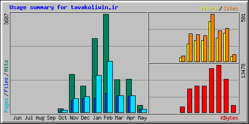 Usage summary for tavakoliwin.ir